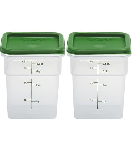 Amazon | Cambro 蓋付き容器 - 4クォートと6クォートの食品ストレージ